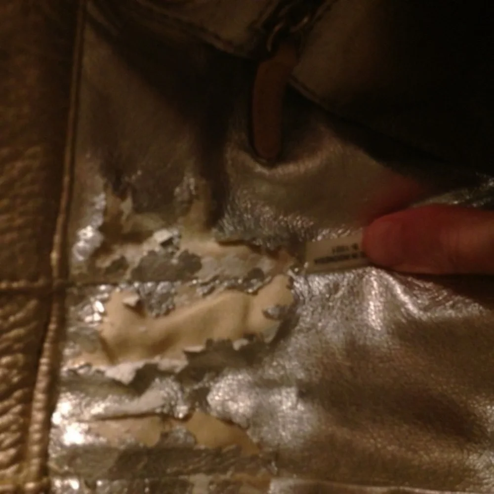 Michael Kors gold metallic leather bag
